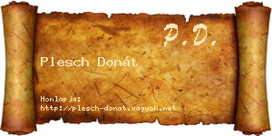 Plesch Donát névjegykártya
